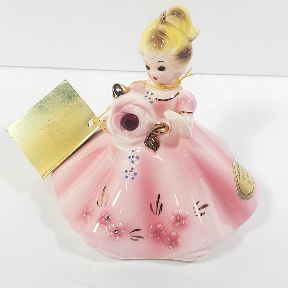 Vintage Josef Originals January Garnet (Faux) Girl Figure Doll of The Month 4" - Picture 3 of 11